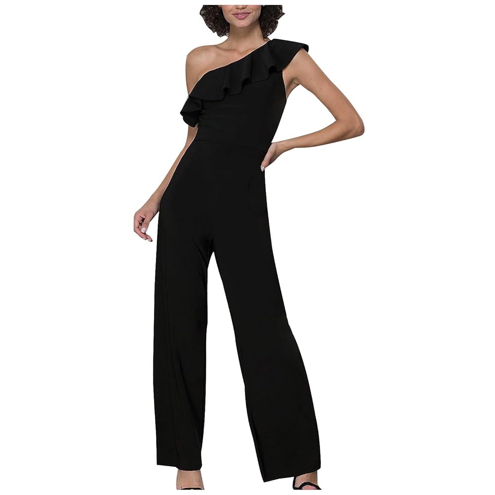 Amazon.com: JOAU Women One Shoulder Sleeveless Ruffle Romper